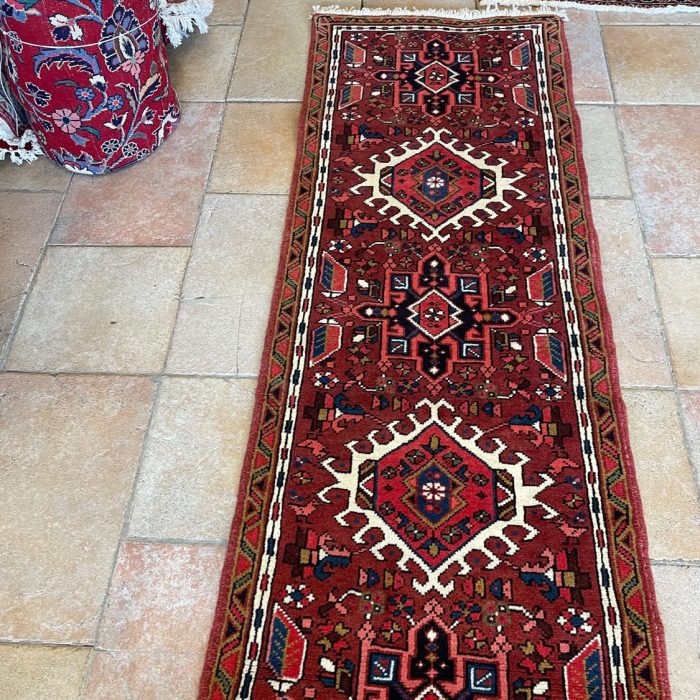 Handmade Wool Persian Runner ,Size: 6.8 x 2.4 ft ( 202 X 71 cm)