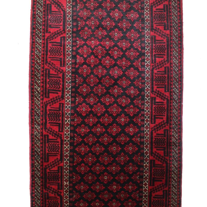 Handmade Wool Baluch Rug 7 X 3.8 ft (214 X 112 cm)