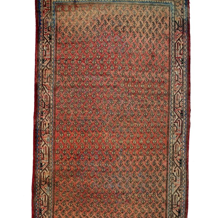 Vintage Handmade Wool Persian Rug 7.3 X 4.3 ft (221 X 130 cm)