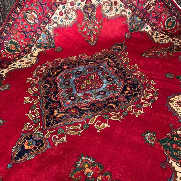 Handmade Wool Tabriz Vintage Persian Rug 13 X 9.7 ft (396 X 293 cm)
