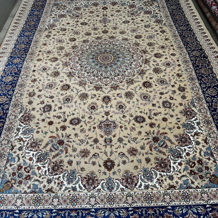Persian Machin Made Silk Rug Size: 6.7 X 9.10 ft (200 X 300 cm)