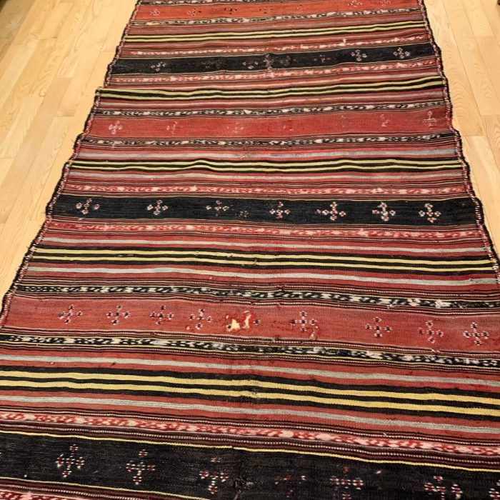 Vintage Wool Kilim Rug/ Runner, Size: 10 X 4.6 ft (305 X 137 cm)