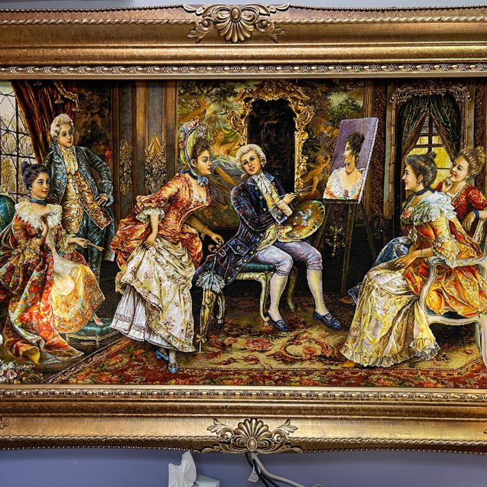 Handmade Wool & Silk Tabriz Pictorial Rug 5.8 x 3.9 ft ( 177 x 119 cm)