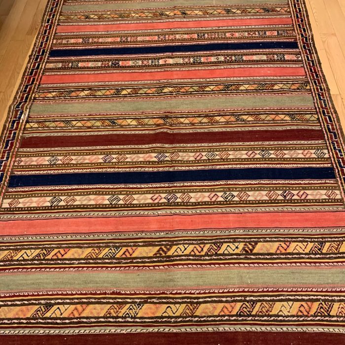 Kilim Handmade Wool Vintage Persian Rug  10.7 x 5.1 ft ( 329 x 162 cm)