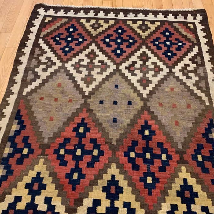 Vintage Kilim Handmade Wool Rug/ Runner 10.5 x 4.8 ft (325 x 135 cm)