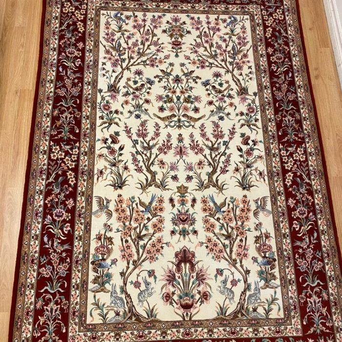 Wool & Silk Persian Rug  7.11 x 5.3 ft (243 X 160 cm)