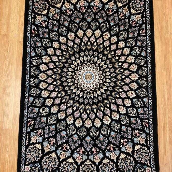 Wool & Silk Persian Rug  4.9 x 3.3 ft (145 X 100 cm)