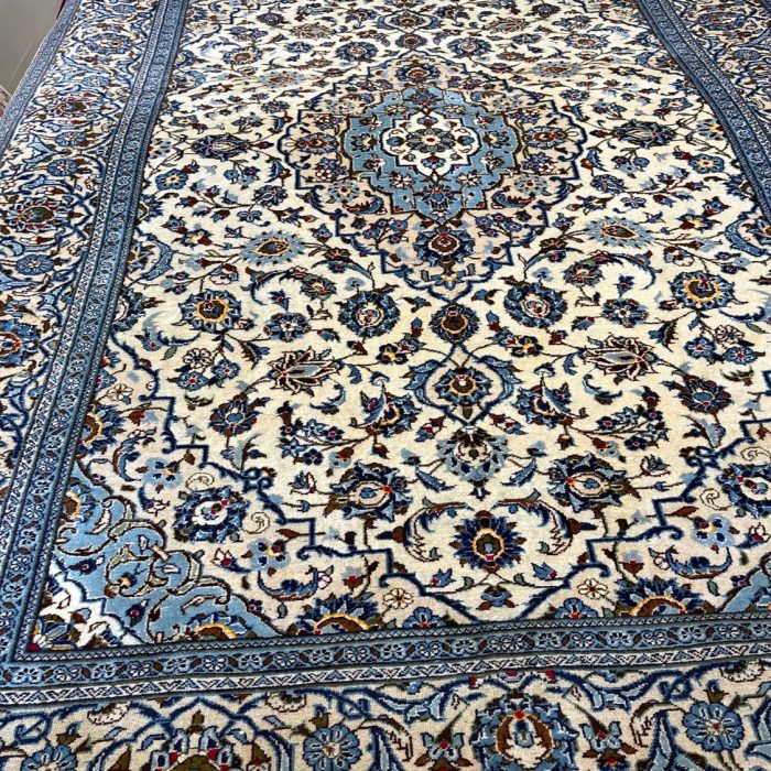 Handmade Wool Vintage Persian Kashan Rug , Size:10.2 X 7.3 ft (310 X 220 cm) AS IS