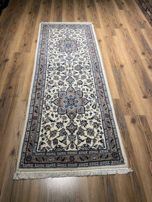 Handmade Wool Runner Kashan Size: 6.10 X 2.7 ft (208 X 80 cm)