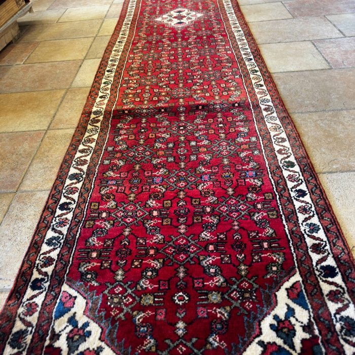 Persian Handmade Wool Runner Size: 12.4 X 2.6 ft (376 X 75 cm)