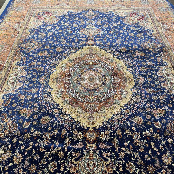 Persian Silk Machine-Made Rug Size: 8.3 X 11.6 ft (250 x 350 cm)