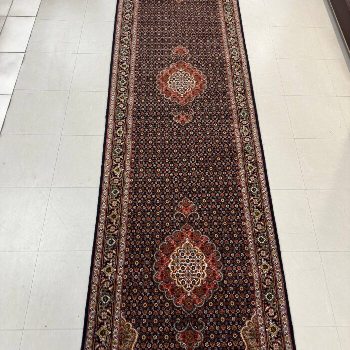 Persian Tabriz Handmade Wool & Silk Runner size: 11.5 x 2.9 ft (348 x 84 cm)