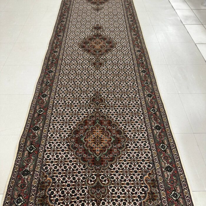 Persian Handmade Wool & Silk Runner  Size: 13 X 2.7 ft (396 X 79 cm)