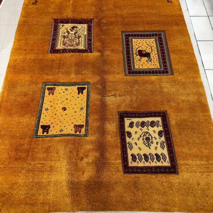 Persian Handmade Wool Gabbeh Rug Size: 7 x 5.7 ft (213 x 170 cm)