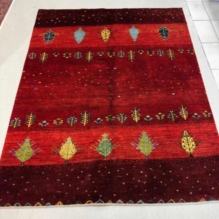 Persian Handmade Gabbeh Rug Size: 6.6 x 5.2 ft ( 198 x 158 cm)