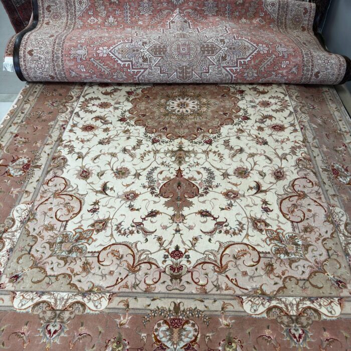 Persian Tabriz Handmade Wool & Silk Rug Size: 6.7 x 10.3 ft (201 x 312 cm)