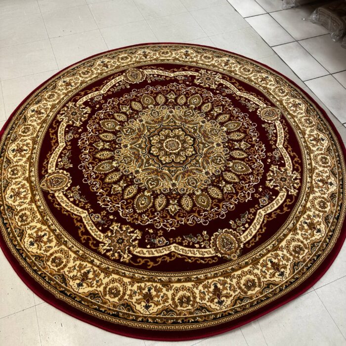 Turkish Machine-Made Round Rug Size: 5 x 5 ft (150 x 150 cm)