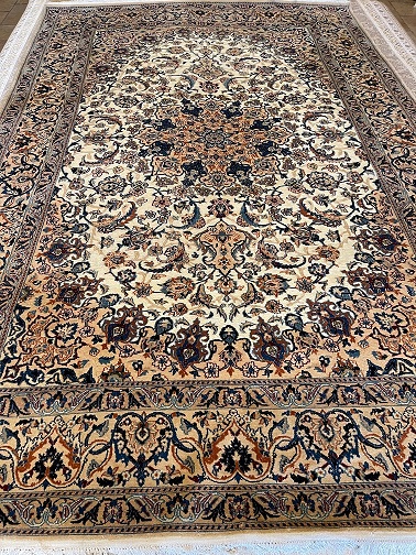 Persian Nain Handmade Rug Size: 10.5 x 6.10 ft(320 x 210 cm)