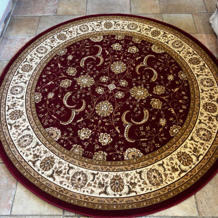 Turkish Machine-Made Round Rug Size: 6.7 x 6.7 ft (200 x 200)